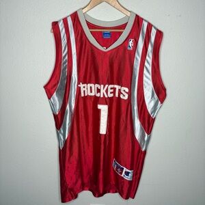Vtg Authentic Champion NBA Houston Rockets Tracy McGrady Red Jersey Stitched 2XL
